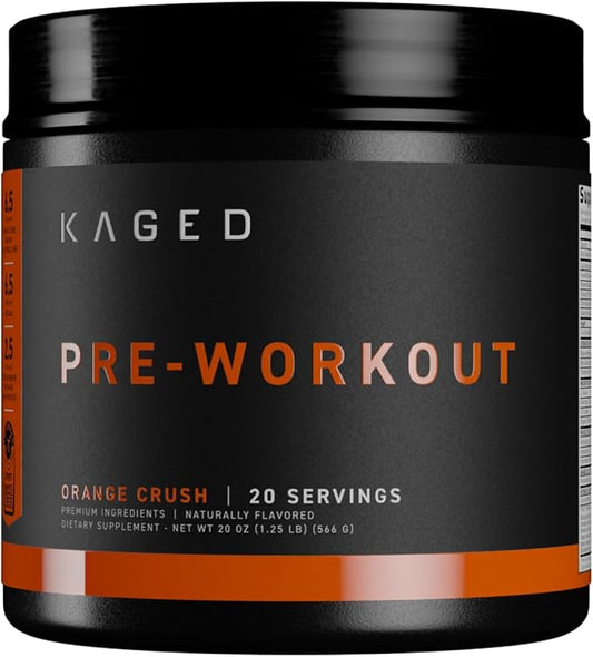 Kaged Original Pre Workout Powder | Orange Krush | Pre-Kaged | Formulated with Creatine, Beta Alanine, Pure Caffeine | 20 Servings