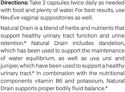 NeuEve Urine Control with Natural Drain Daily Supplement | Helps Reduce Urine Retention, Supporting a Healthy Urinary Tract