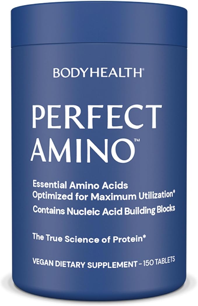 BodyHealth PerfectAmino Tablets (150 ct), Essential Amino Acid with BCAAs + Lysine, Phenylalanine, Threonine, Methionine, Tryptophan, Supplement for Muscle Mass Production, Recovery & Strength