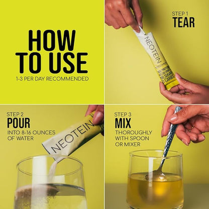 Electrolyte Powder Packets with 10g Protein & Collagen - Hydration Packets - Zero Sugar, NO Fillers, NO Carbs | Lemon Lime | 45 Calories | Keto & Paleo | Pack of 15