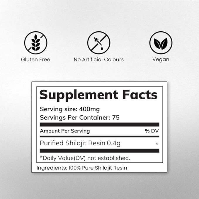 Pure Himalayan Shilajit Resin | Gold Grade 100% Shilajit Supplement for Men & Women| Lab Tested with 85+ Trace Minerals, 75% Fulvic Acid for Energy Boost, Focus & Immunity (75 Servings)