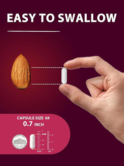 Iron Supplement for Women & Men, Iron Bisglycinate with Vitamin C, B6, B12, Folate, Stomach Friendly, Non-Constipating, Blood Health & Energy Boost, 60 Vegan Caps