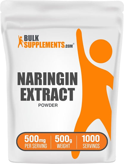 BulkSupplements.com Naringin Extract Powder - Sourced from Citrus Fruit, Naringin Supplement - Herbal Supplement, Gluten Free, 500mg per Serving, 500g (1.1 lbs) (Pack of 1)