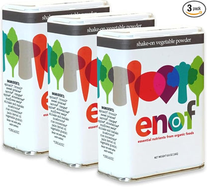 ENOF Organic Fruit & Vegetable Powder Supplement Kids & Adults, 10 Clean Ingredients, Strawberry, Spinach & More, Gluten-Free Non-GMO, 3 Mo. Supply