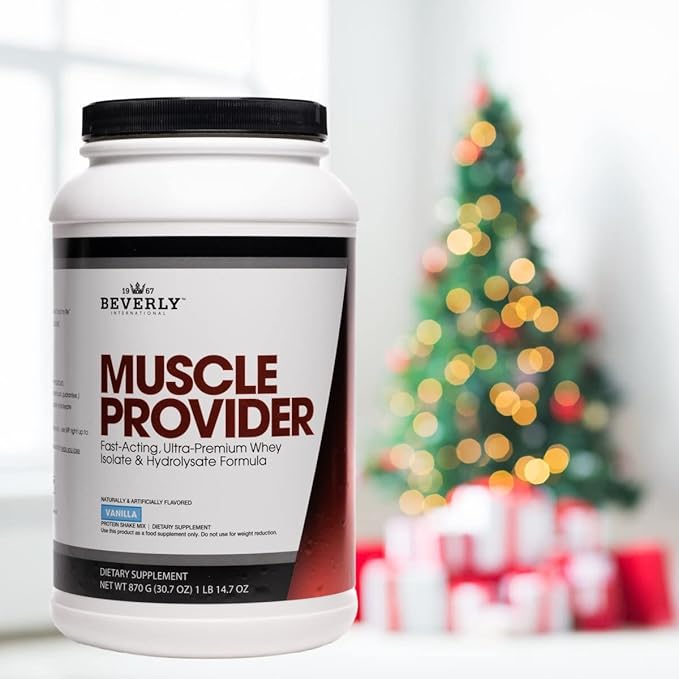 Beverly International Muscle Provider, 30 Servings, Vanilla. Super-Fast-Absorbing Whey Protein Powder for Recovery, Lean Muscle. Fills Your Muscles, not Your Stomach. Tastes Like Ice Cream!