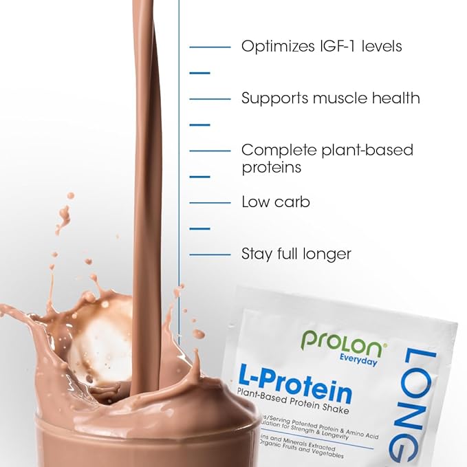 ProLon Longevity Plant Based Protein Powder | Muscle Synthesis & Repair, Healthy Aging, Boost Performance | Vitamins, Gluten Free, Amino Acids | 25g of Protein | Chocolate and Berry, 24 Packets