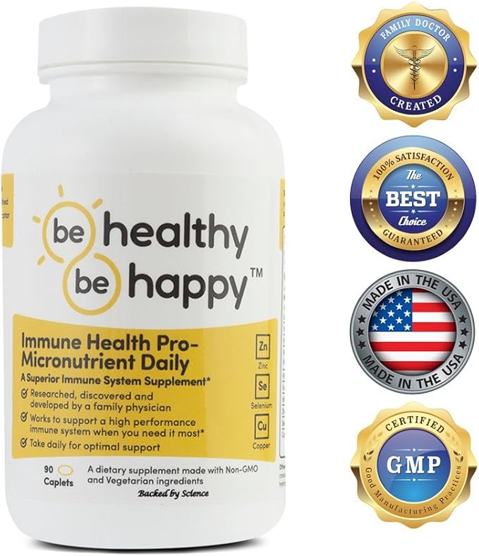 Be Healthy! Be Happy! Immune Health Pro – Daily Zinc + C + Micronutrients Infection Fighting Superior Immune System Supplement
