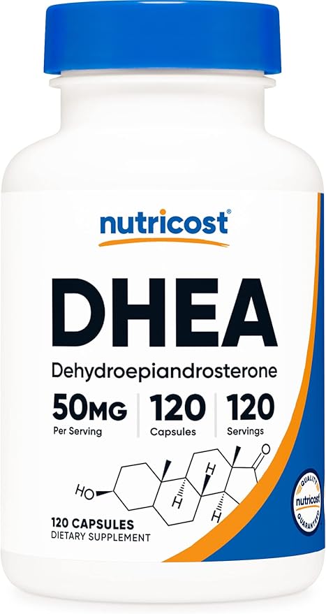 Nutricost DHEA 50mg, 120 Capsules - Gluten Free, Soy Free, Non-GMO, Supplement