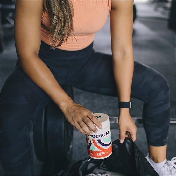 Podium Nutrition, Fuse Pre Workout Powder, Peach Mango, 30 Servings, Beta Alanine and Caffeine for Energy, Gluten Free, Soy Free, Dairy Free