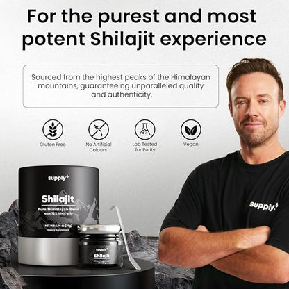 Pure Himalayan Shilajit Resin | Gold Grade 100% Shilajit Supplement for Men & Women| Lab Tested with 85+ Trace Minerals, 75% Fulvic Acid for Energy Boost, Focus & Immunity (75 Servings)