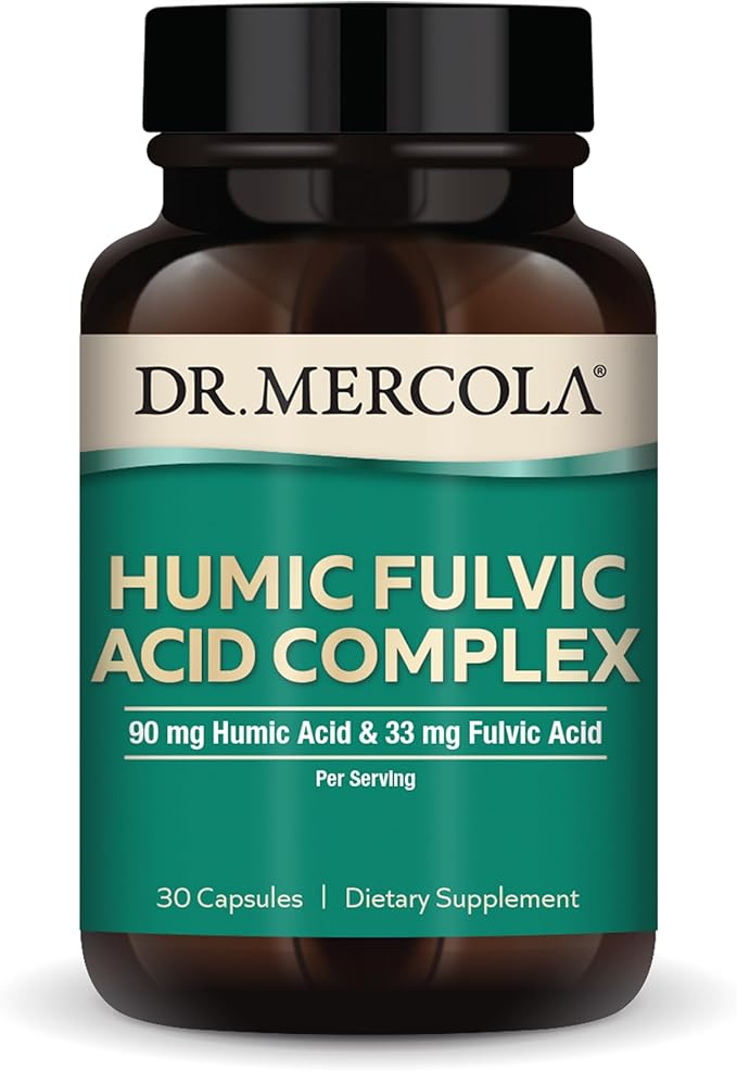 Dr. Mercola Humic Fulvic Acid Complex, 90mg Humic Acid & 33mg Fulvic Acid Per Serving, 30 Servings (30 Capsules), Dietary Supplement, Supports Healthy Digestion, Non-GMO