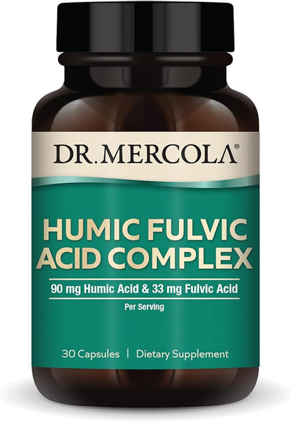 Dr. Mercola Humic Fulvic Acid Complex, 90mg Humic Acid & 33mg Fulvic Acid Per Serving, 30 Servings (30 Capsules), Dietary Supplement, Supports Healthy Digestion, Non-GMO