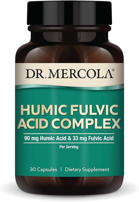 Dr. Mercola Humic Fulvic Acid Complex, 90mg Humic Acid & 33mg Fulvic Acid Per Serving, 30 Servings (30 Capsules), Dietary Supplement, Supports Healthy Digestion, Non-GMO