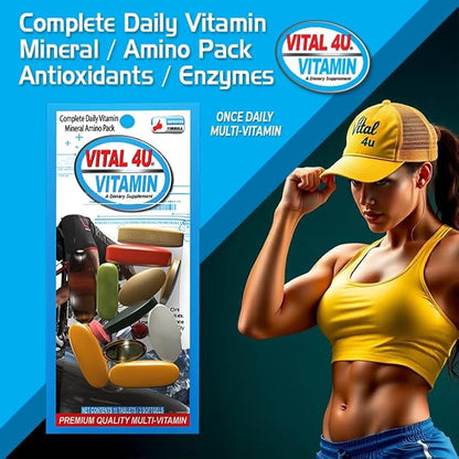 VITAL 4U® Vitamin - Premium Multivitamin for Men and Women | Supports Immune System, Energy, Heart Health, and Body Functions Plus Sports Nutrition with Joint Support - 30 Servings