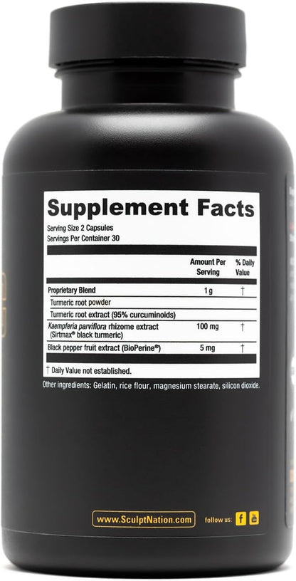Sculpt Nation by V Shred Powerful Turmeric Supplement - Turmeric Curcumin with Black Pepper & Patented Ingredients for Joint Health - 30-Day Supply