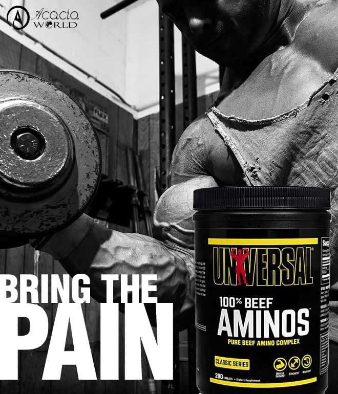 Universal 100% Beef Aminos Tablets | Pure Beef Amino Complex | Full Spectrum EAAs, BCAAs & Protein from Beef Protein Isolate & Pure Desiccated Argentine Beef Liver | 66 Servings, 200 Tablets