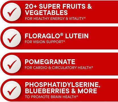 Purity Products Super Reds Powder Phytonutrient Superfood Drink Mix w/FloraGLO Lutein - Phytonutrient Blend containing Polyphenols, Antioxidants & More - 330 Grams - 30 Day Supply
