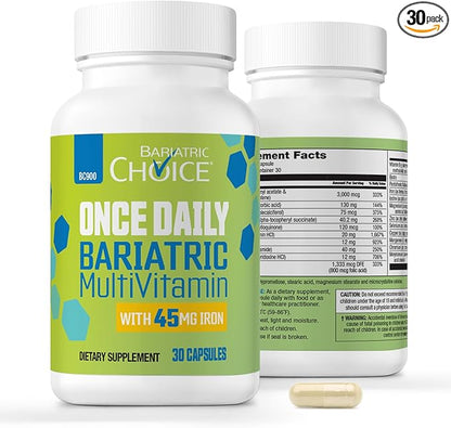 Bariatric Choice Once Daily Bariatric Multivitamin Capsule with 45 mg of Iron (30ct)