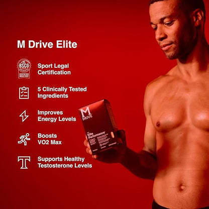 Mdrive Elite Test Booster for Men - Supports Immune Health, Energy, VO2Max, Recovery, Stress Relief, Lean Muscle, KSM-66 Ashwagandha, DIM, Fenugreek, 90 Capsules