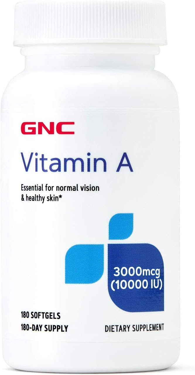 GNC Vitamin A 3000mcg Supplement, Supports Normal Vision and Healthy Skin, 180 Servings