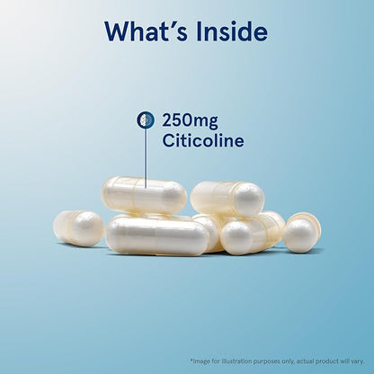 Jarrow Formulas CDP Choline Capsules, 250 mg Dietary Supplement for Memory and Brain Health, 60 Veggie Capsules, 60 Day Supply(Pack of 12)