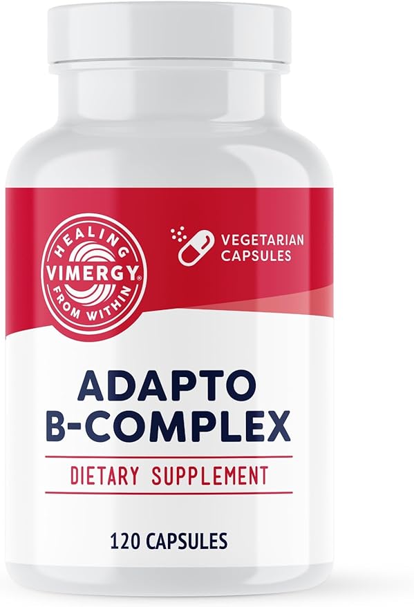 Vimergy Adapto B Complex, 120 Servings – High Potency with 8 B Vitamins, Rhodiola & Hawthorn Berry – Supports Mental Energy, Cognition, Mood - Non-GMO, Kosher, Vegan, Paleo, No Gluten, No Soy