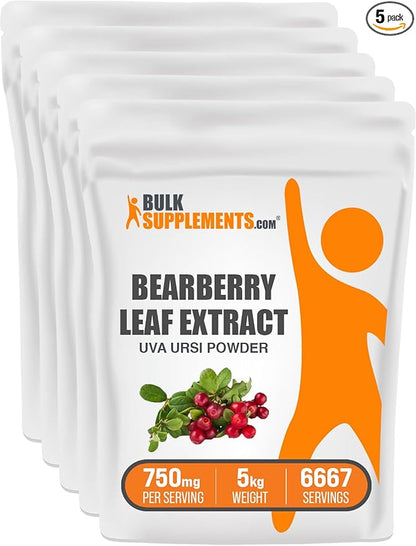 BulkSupplements.com Bearberry Leaf Extract - Urinary Tract Health for Women & Men - Bearberry Extract - Uva Ursi Extract - Kidney Supplement - Uva Ursi Bearberry Extract (5 Kilograms - 11 lbs)