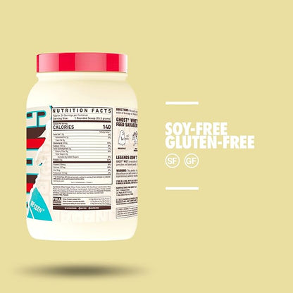 GHOST Whey Protein Powder, Peanut Butter Cereal Milk - 2LB Tub, 26G of Protein - Flavored Isolate, Concentrate & Hydrolyzed Whey Protein Blend - Post Workout Shakes - Soy & Gluten Free