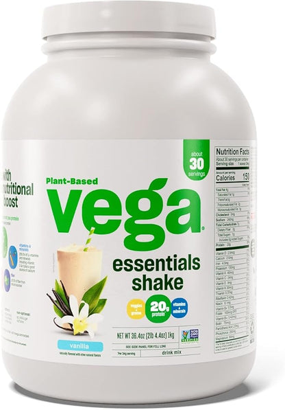 Vega Essentials Plant Based Protein Powder, Vanilla - Vegan, Superfood, Vitamins, Antioxidants, Keto, Low Carb, Dairy Free, Gluten Free, Pea Protein for Women & Men, 2.3 lbs (Packaging May Vary)