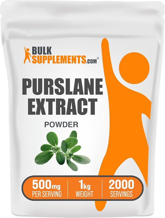 BulkSupplements.com Purslane Extract Powder - Portulaca Oleracea Extract, Purslane Supplements - from Purslane Herb, Gluten Free, 500mg per Serving, 1kg (2.2 lbs) (Pack of 1)