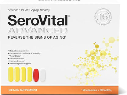 Serovital Advanced for Women - Anti-Aging Supplement for Women - HGH Supplements for Women - Skin Benefits, Energy, and Sleep - 30 Servings