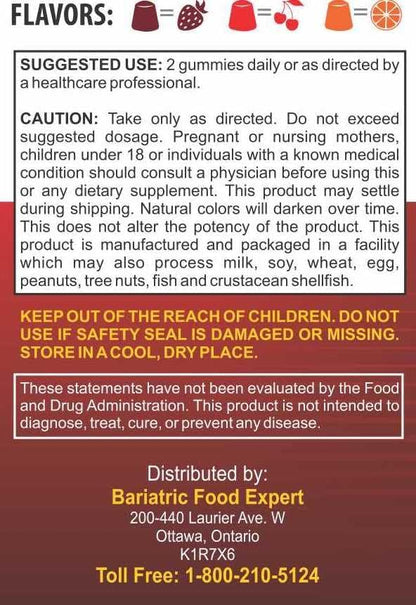 Bariatric Expert Multivitamin Gummies – Fast-Melting Dietary Supplement for Adults Post-Gastric Sleeve and Bypass, Nutritionist Recommended, 90 Count