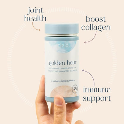 Cielo Golden Hour - Antioxidant Supplement for Healthy Immune System Response - Nutritional Antioxidant Blend for Women and Men (45 Day Supply)