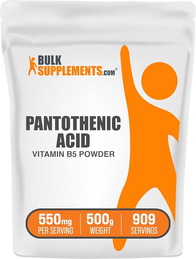 BulkSupplements.com Vitamin B5 Powder - as Calcium Pantothenate, B5 Vitamins - Gluten Free, 500mg of Vitamin B5 Pantothenic Acid per Serving, 500g (1.1 lbs) (Pack of 1)