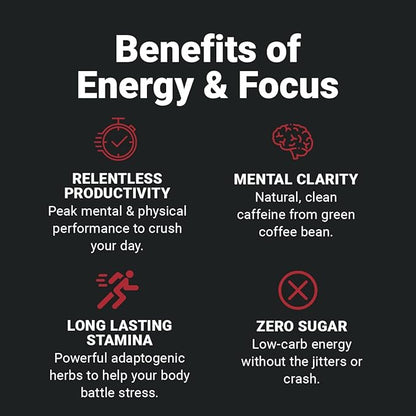 Wilderness Athlete - Energy & Focus | Energy Pre Workout for Women & Men - Energy Powder Drink Mix with Natural Caffeine - Low-Carb, Zero Sugar, No Crash Workout Powder - 30 Serving Tub (Orange)