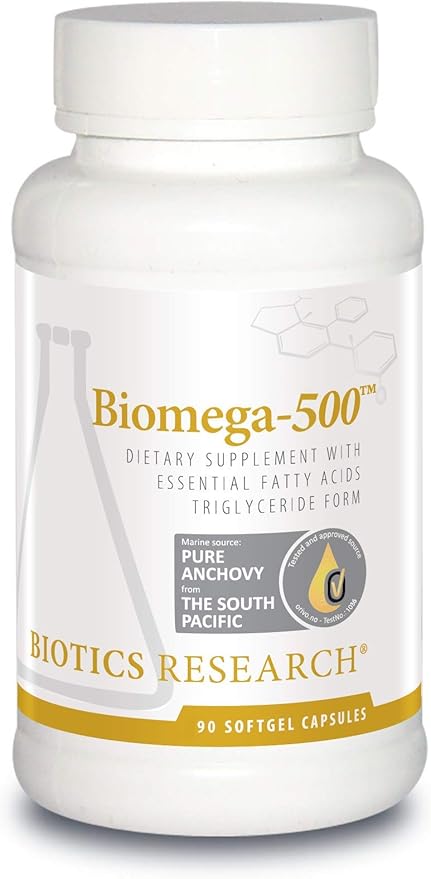 Biotics Research Biomega 500 Omega 3 Fish Oil Supplement, Highly Concentrated Fish Oil with EPA/DHA, Omega 3 Fatty acids, Supports Immune and Cardiovascular 90 Softgels