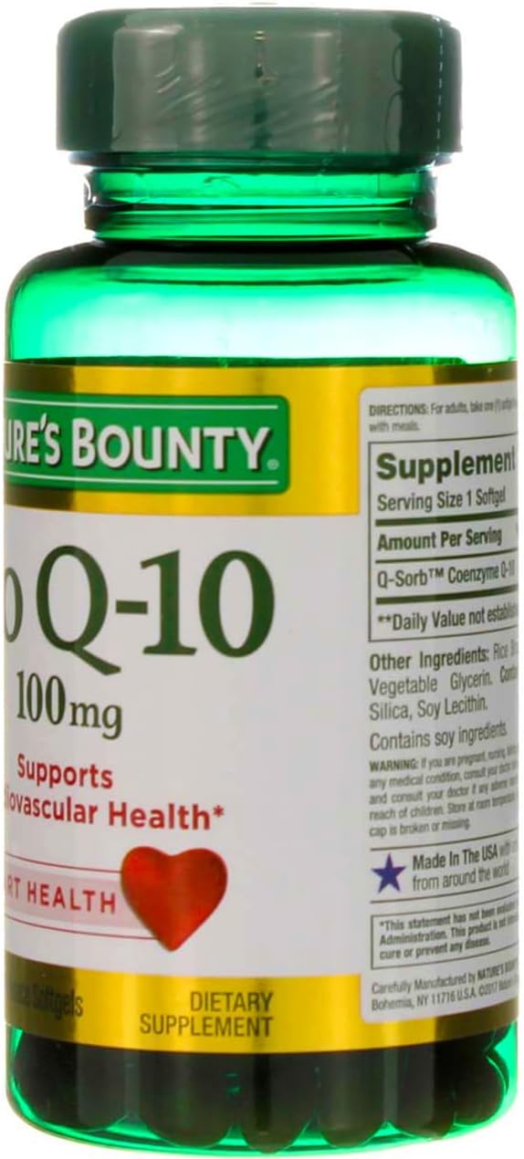 Nature's Bounty CoQ10, Helps Maintain Healthy Blood Pressure, 100 mg, Rapid Release Softgels, 75 Count