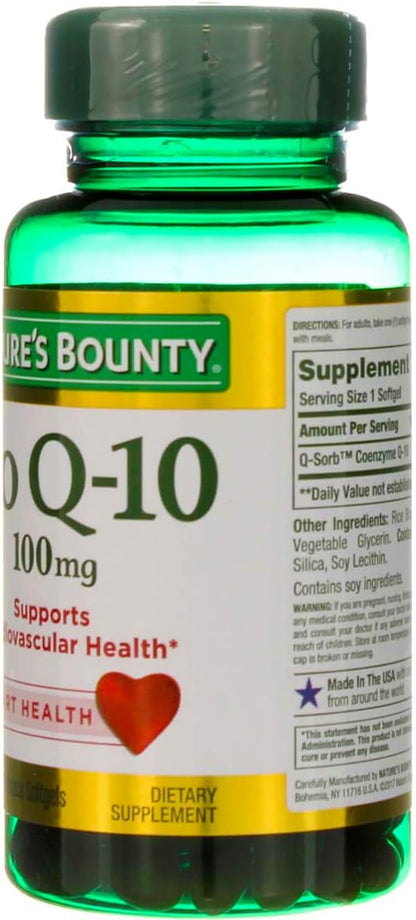 Nature's Bounty CoQ10, Helps Maintain Healthy Blood Pressure, 100 mg, Rapid Release Softgels, 75 Count