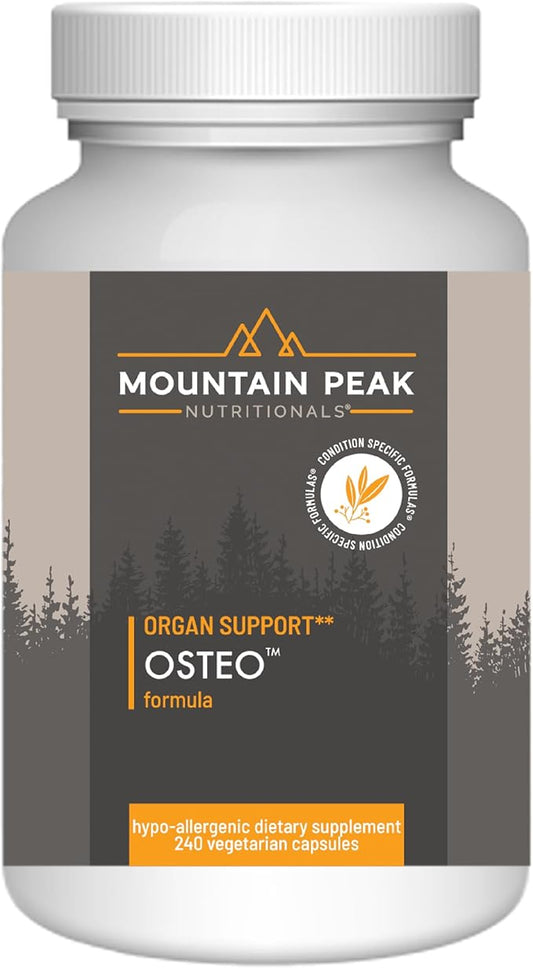 Mountain Peak Nutritionals Osteo Supplement - Organ & Strong Bone Support, Promotes Bone Health - With Vitamins D3, K2, Calcium, and Magnesium - Bone Building & Strengthening (240 Vegetarian Capsules)