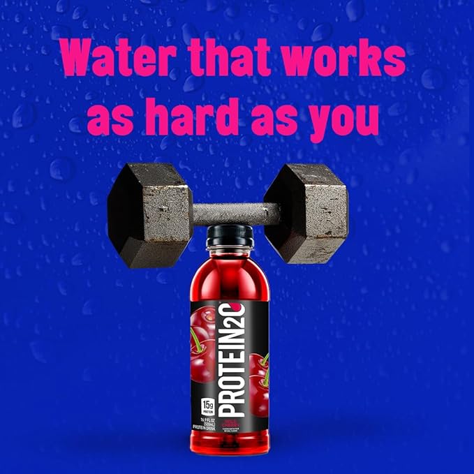 Protein2o 15g Whey Protein Isolate Infused Water, Ready To Drink, Sugar Free, Gluten Free, Lactose Free, No Artificial Sweeteners, Wild Cherry, 16.9 Fl Oz (Pack of 12)