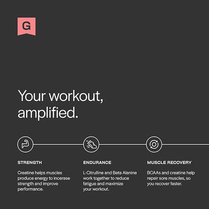 Gainful Pre Workout Powder, Caffeine Free with Creatine, L Citrulline, Beta Alanine, BCAA's, Energy & Muscle Support, Strawberry Lemonade, 14 Servings
