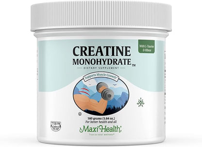 Maxi-Health Monohydrate Creatine For Muscle Mass With L-Taurine And Ribose Powder - Nutrition Supplement For Pre And Post Workout
