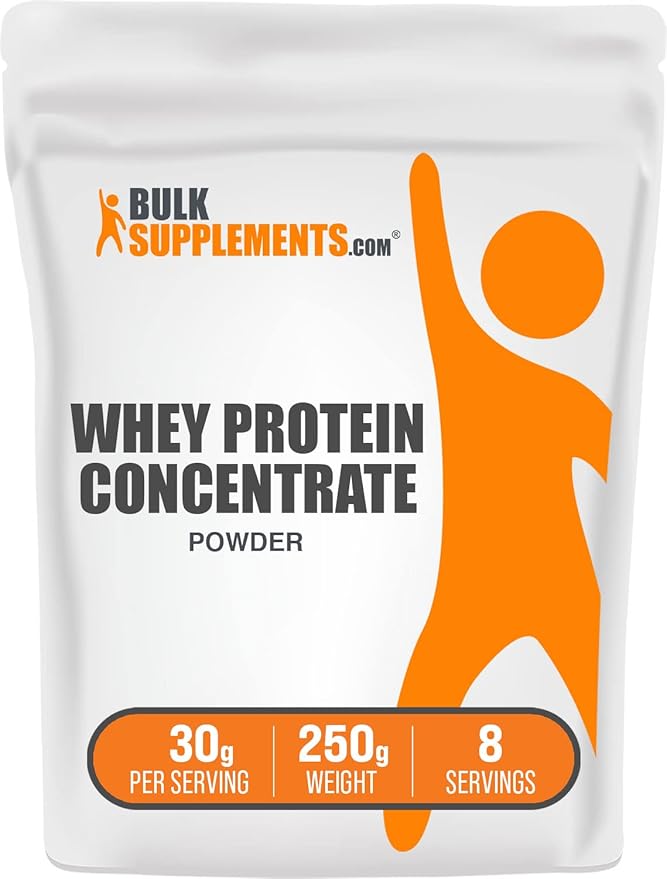 BulkSupplements.com Whey Protein Concentrate Powder 80% - Unflavored Protein Powder, Flavorless Protein Powder, Whey Protein Powder - Gluten Free, 30g per Serving, 250g (8.8 oz) (Pack of 1)