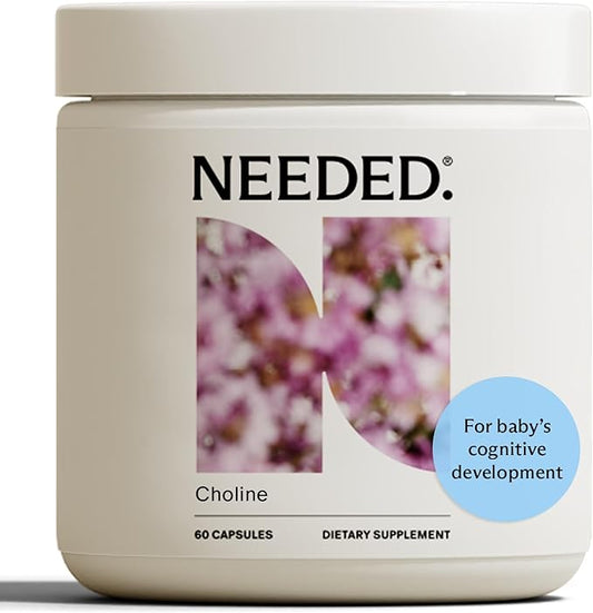 Needed. Prenatal Choline for Cognitive Development - Choline Supplement Aids Baby Brain Development - Supports Healthy Pregnancy & Metabolism - Third Party Tested - 60 Capsules