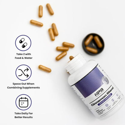 Nature's Pure Blend Cinnamon Blend Ceylon Cinnamon - Turmeric (95% Curcuminoids) - Natural Herbs - Natural Supplement - 2,225 MG - 90 Vegetable Capsules