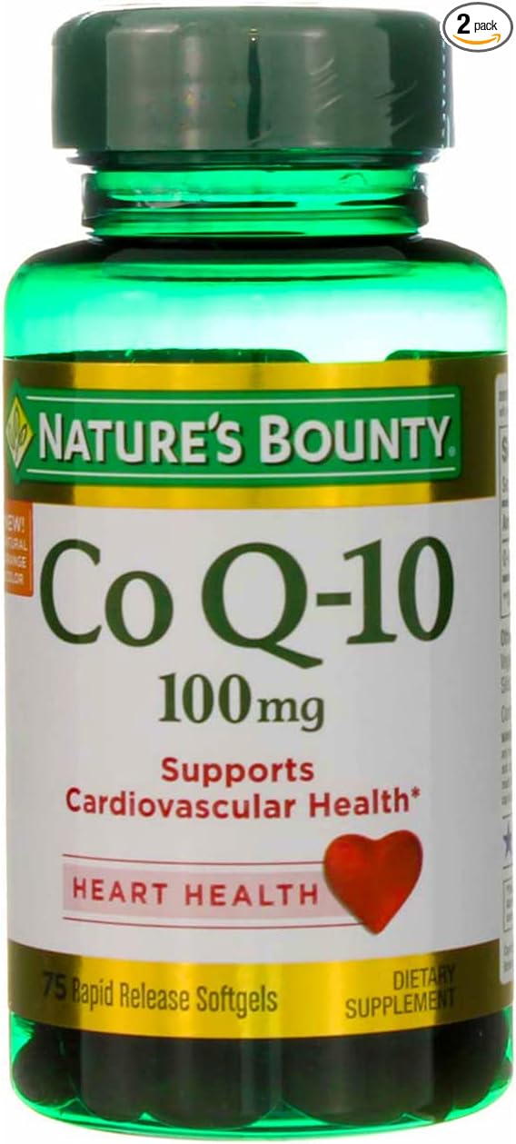 Nature's Bounty Co Q-10 100 mg Dietary Supplement Softgels - 75 ct, Pack of 2