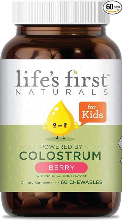 Life's First Naturals for Kids, Nutritional Supplement with Colostrum, Mixed Berry, 60 Kid's Chews