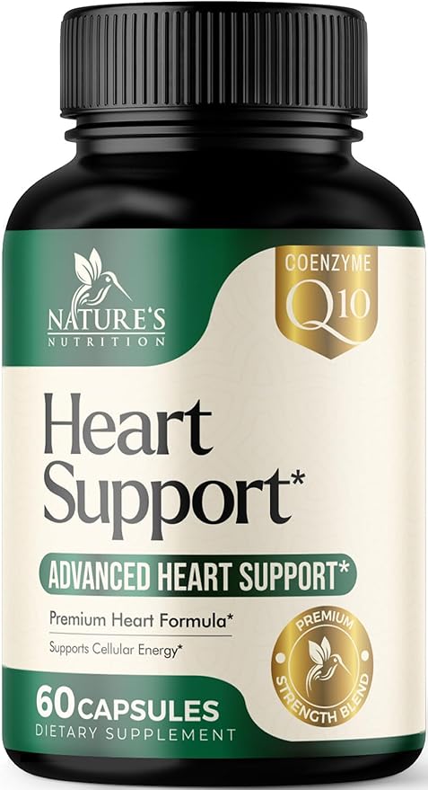 Heart Supplements for Men & Women, 1650mg for Heart Health Support with CoQ10, Hawthorn, Plant Sterol & More, Heart Vitamins & Extracts to Support Nitric Oxide & Energy Production - 60 Capsules
