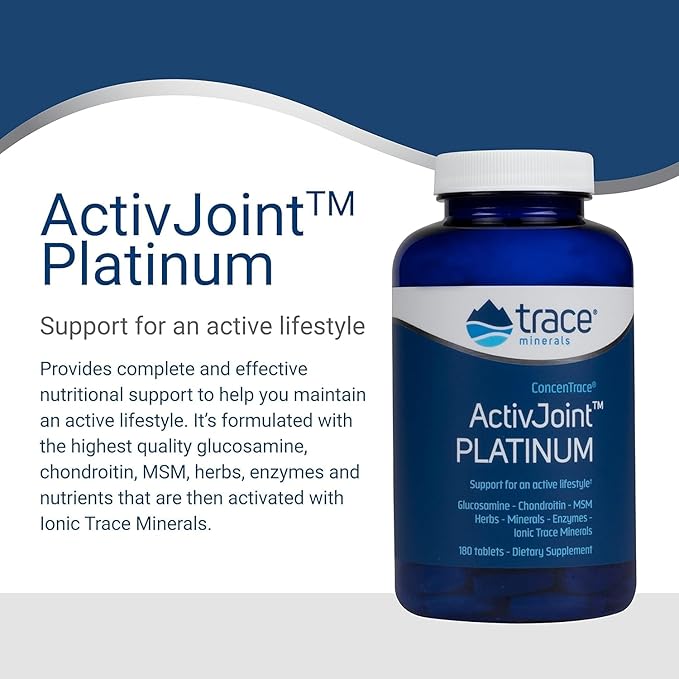 Trace Minerals ActivJoint Platinum - Bone Health & Strength Support Supplement - Supplement for Joint & Muscle Health Support - Healthy Heart Supplement with Magnesium - 180 Tablets (30 Servings)