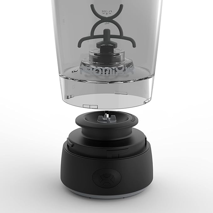 Promixx Original Shaker Bottle - Battery-powered for Smooth Protein Shakes - BPA Free, 20oz Cup (Black)